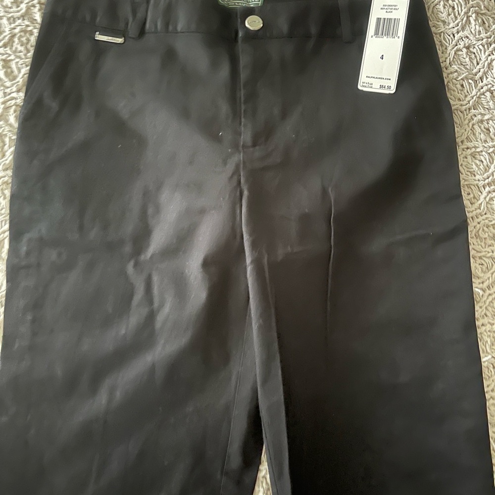 Ralph Lauren Black Dress Pants with Branded Button